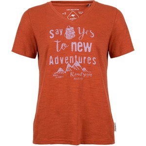 Pomarańczowy t-shirt Roadsign z bawełny w młodzieżowym stylu