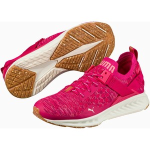 Różowe buty sportowe Puma w sportowym stylu z tkaniny sznurowane