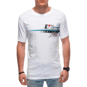 T-shirt Edoti z tkaniny z nadrukiem