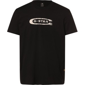 Czarny t-shirt G-Star Raw z krótkim rękawem z nadrukiem z bawełny