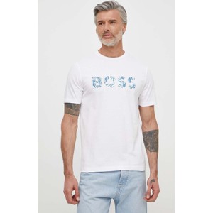 T-shirt Hugo Boss z bawełny w młodzieżowym stylu z nadrukiem