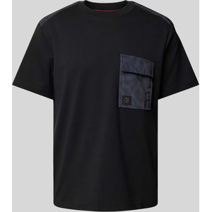 Czarny t-shirt Hugo Boss w młodzieżowym stylu z bawełny z krótkim rękawem