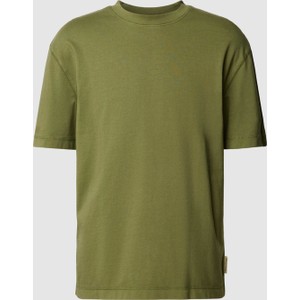 Zielony t-shirt Marc O'Polo z bawełny z krótkim rękawem w stylu casual