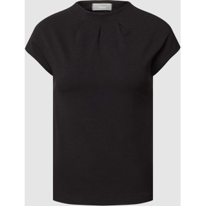 Czarna bluzka Peek&Cloppenburg z okrągłym dekoltem z krótkim rękawem