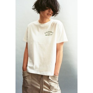 T-shirt H & M z krótkim rękawem z nadrukiem w młodzieżowym stylu