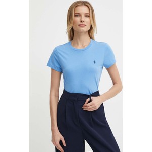 Niebieski t-shirt POLO RALPH LAUREN z bawełny w stylu casual