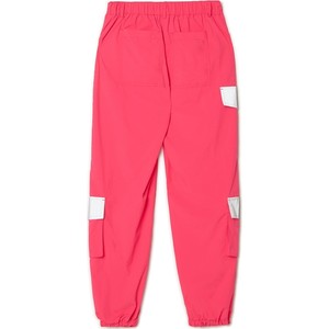 Różowe spodnie Cropp z tkaniny w sportowym stylu
