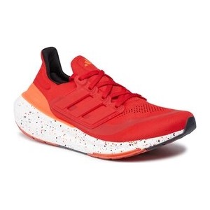 Czerwone buty trekkingowe Adidas sznurowane