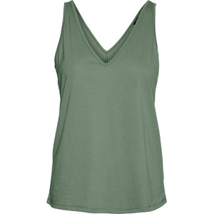 Zielona bluzka Vero Moda w stylu casual z dekoltem w kształcie litery v