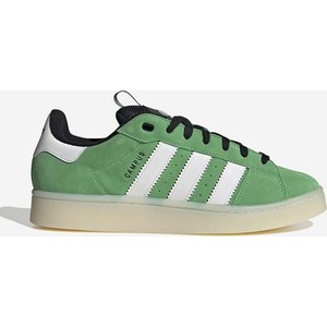 Zielone buty sportowe Adidas Originals z zamszu sznurowane w sportowym stylu