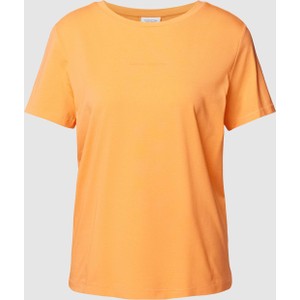 Pomarańczowa bluzka comma, z bawełny z krótkim rękawem