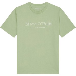 Zielony t-shirt Marc O'Polo w młodzieżowym stylu z krótkim rękawem z bawełny