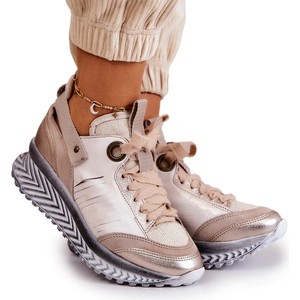 Buty sportowe Maciejka sznurowane w sportowym stylu ze skóry
