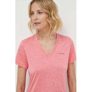 Różowy t-shirt Columbia w stylu casual