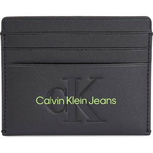 Etui na karty kredytowe Calvin Klein Jeans Sculpted Cardcase 6Cc Mono K60K611987 Black/Dark Juniper 0GX