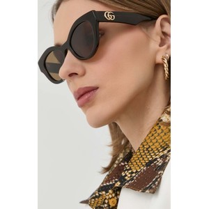 Brązowe okulary damskie Gucci