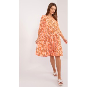 Pomarańczowa sukienka 5.10.15 mini z dekoltem w kształcie litery v