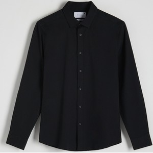 Czarna koszula Reserved z klasycznym kołnierzykiem w stylu casual