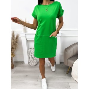 Zielona sukienka ModnaKiecka.pl mini w stylu klasycznym