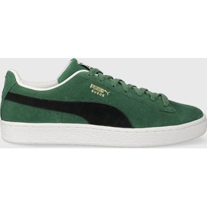 Zielone buty sportowe Puma z zamszu z płaską podeszwą w sportowym stylu