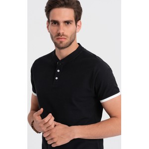 Czarny t-shirt Ombre z bawełny z krótkim rękawem