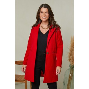 Czerwony płaszcz Curvy Lady w stylu casual