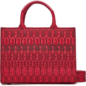 Czerwona torebka Furla z nadrukiem w wakacyjnym stylu