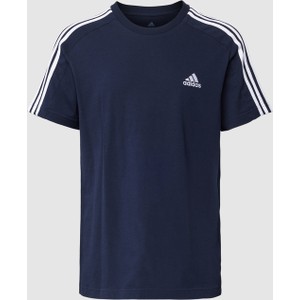 Granatowy t-shirt Adidas Sportswear w sportowym stylu z krótkim rękawem