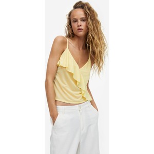 Żółta bluzka H & M na ramiączkach w stylu casual