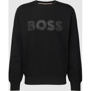 Czarna bluza Hugo Boss z bawełny z nadrukiem w młodzieżowym stylu