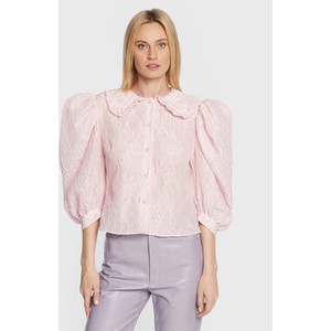 Różowa bluzka Custommade z okrągłym dekoltem z długim rękawem