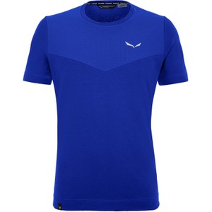 Niebieski t-shirt Salewa z bawełny w sportowym stylu z krótkim rękawem