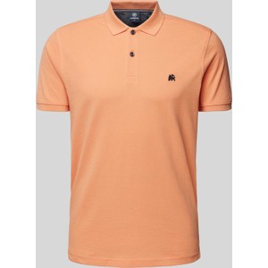 Pomarańczowa koszulka polo Lerros z krótkim rękawem z bawełny