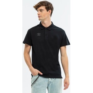 Czarna koszulka polo Umbro w stylu casual z krótkim rękawem