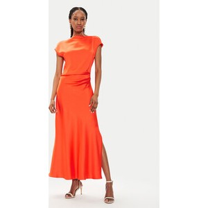 Pomarańczowa sukienka Imperial z krótkim rękawem maxi
