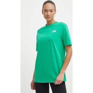 Zielony t-shirt The North Face z bawełny w sportowym stylu