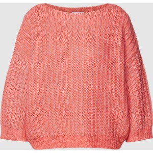 Różowy sweter Opus z wełny