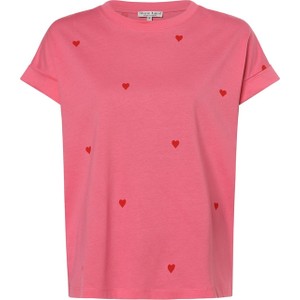 Różowy t-shirt Marie Lund z bawełny