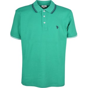 Zielony t-shirt U.S. Polo z bawełny z krótkim rękawem