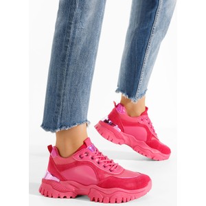 Różowe buty sportowe Zapatos w sportowym stylu sznurowane