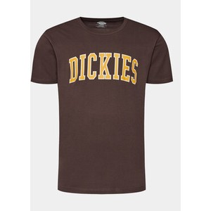 Brązowy t-shirt Dickies w młodzieżowym stylu z krótkim rękawem