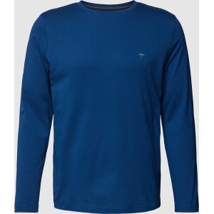 Niebieska koszulka z długim rękawem Fynch Hatton w stylu casual z bawełny