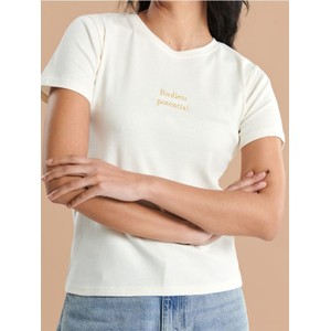T-shirt Sinsay z krótkim rękawem z bawełny z okrągłym dekoltem