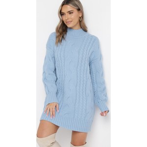 Niebieski sweter born2be w stylu casual