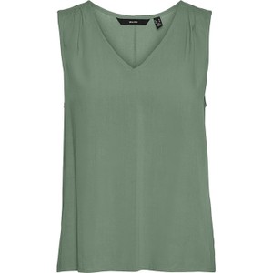 Zielona bluzka Vero Moda z dekoltem w kształcie litery v w stylu casual bez rękawów