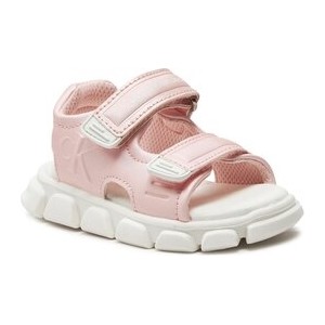 Różowe buty dziecięce letnie Calvin Klein na rzepy dla dziewczynek