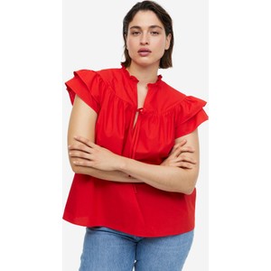 Czerwona bluzka H & M z krótkim rękawem