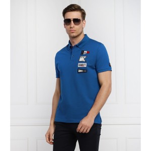 Niebieski t-shirt Paul&shark z krótkim rękawem w młodzieżowym stylu