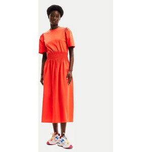 Pomarańczowa sukienka Desigual z krótkim rękawem