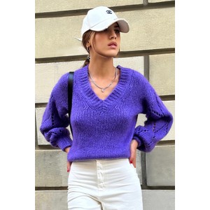 Fioletowy sweter IVET w stylu casual